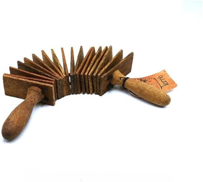 Wooden Maracas Percussion Instrument with Handmade Craft Finish, Colorful African Style Handheld Shaker, Lightweight Solid Wood Rhythm Tool for Music Practice, Meditation Sound Cues(Style A)