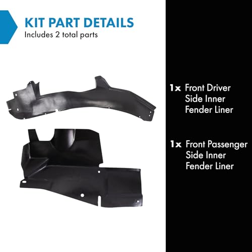 Image of TRQ Front Inner Fender Liner Set Compatible with 2005-2008 Buick LaCrosse GM1250134 GM1251109