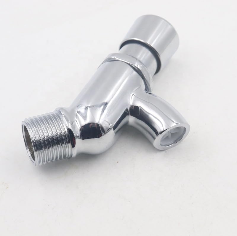 Image of HPF Push Cock Bib Tap for Bathroom Accessories, Kitchen, Wash Basin, Kitchen Sink PMT /Brass Bib Tap for Wash Basin (Chrome Finished /Silver)|Push Bib Cock| Cooler Tap
