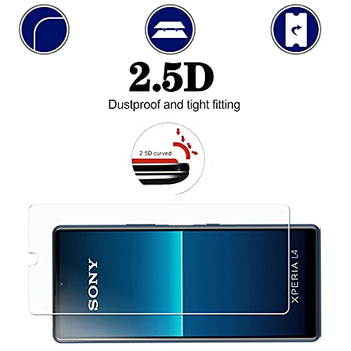 KELOLIN Pack of 3 Tempered Glass Screen Protector for Sony Xperia L4, 9H Hardness, Anti-Scratch, Anti-Bubble - Image 3