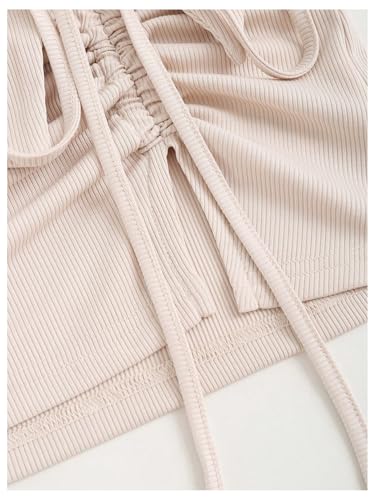 Floerns Women's Drawstring Slit Side Ruched Skirt Asymmetrical Waist Pencil Mini Skirts3