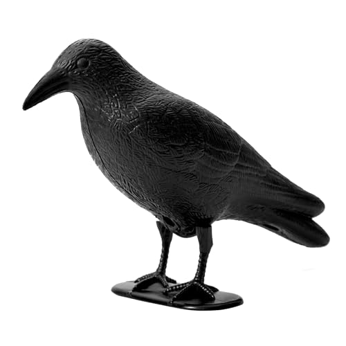 OFFO Corbeau Anti-Pigeon, Effaroucheur Oiseaux Exterieur, Anti Pigeons pour Balcon, Toit et Jardin, Effaroucheur Pigeons, Corbeau Noir en Plastique (1 Pièce)