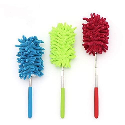 3 Pack Microfiber Duster, MCOMCE Microfiber Hand Duster Washable Microfibre Cleaning Tool Extendable Dusters for Cleaning Office, Car, Computer, Air Condition, Washable Duster
