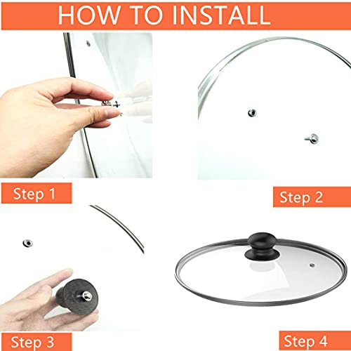 Pot Lid Cover Knob Handle, Universal Kitchen Cookware Pot Lid Knob Cap Replacement, Plastic Holding Pan Knob Handle Handgrip With Screw (4 Pack) #TOP4