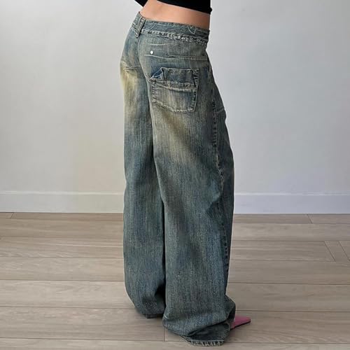 Women's Baggy Boyfriend Jeans Y2K Low Rise Vintage Wide Leg Jeans Teen Girls Streetwear Loose Fit Denim Pants2