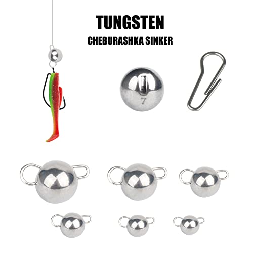 MUUNN 10Pcs Tungsten Cheburashka Weights Fishing Sinkers, 1~30g Tungsten Cannonball Jig Head Fishing Weights Tungsten Cheb Rig Weights, Plain(7.0g) - Image 7