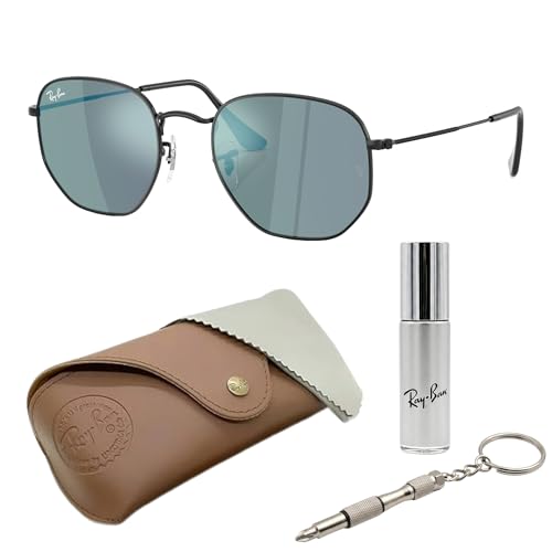 Image of Ray-Ban RB3548N HEXAGONAL FLAT LENSES Square-Round Shape Sunglasses for Men & Women with Official Eyewear Kit