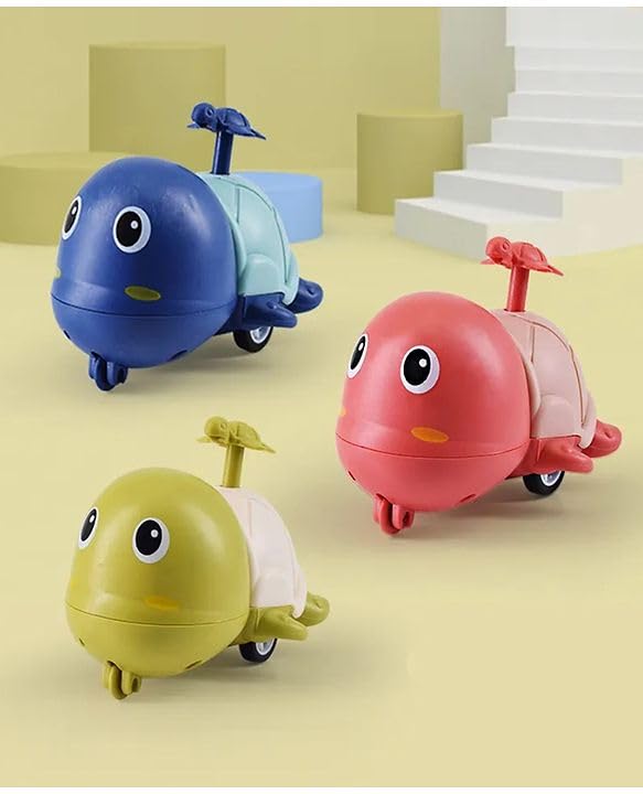 Toystrom Press to Go Inertial Cute Turtle Toy for Kids Multicolor (Pack of 3) 3