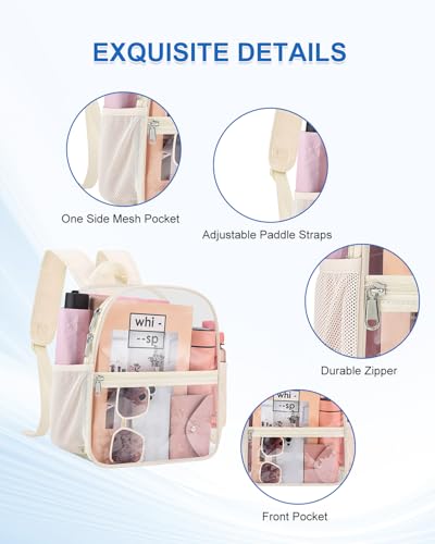 Image of Clear Backpack for Stadium Events, 12x12x6 Small Clear Plastic bag with Reinforced Straps for Game Security Festival Concert