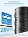 Tower Power Strip with Night Light,PD20W USB C Power Strip Tower with Multiple Outlets, 12 Outlets,5 USB Ports (3 USB-C), 6FT Extension Cord Desk Charging Station for Home,Office,Dorm Essentials,Black