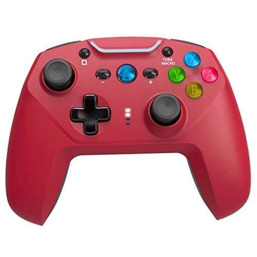 NILINLEI Gamepad Controllers, Bluetooth Wireless Game Controller Fighting Game Controller Computer Game Controller Game Physics Peripherals Wireless Controller (Color : Red)