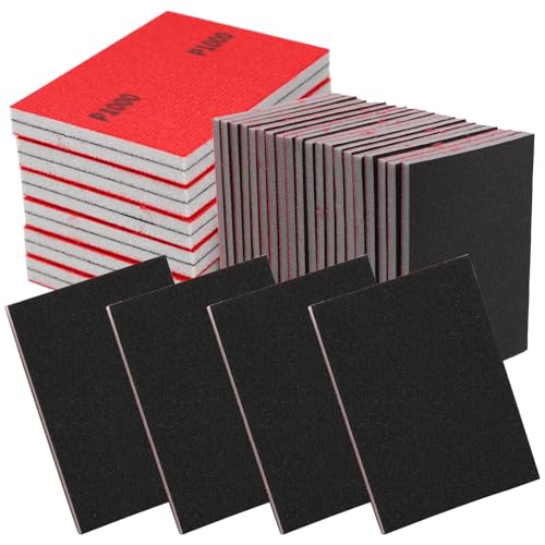 24STK Schleifschwamm 180-3000 Körnung Schleifblock Flexibles Nass-Trocken-Schleifpapier Weichschaum Sand Block Nass Trocken Schleifpapier für Holz Trockenbau Metall Farbe Autokarosseriereparatur