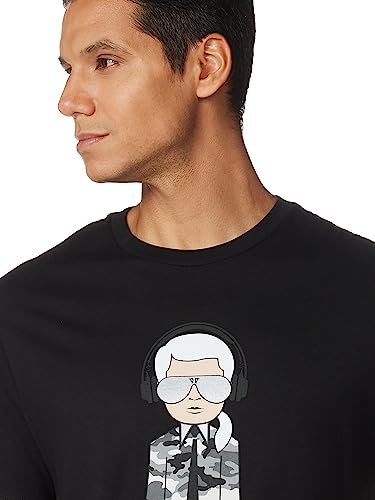 Karl Lagerfeld Paris Reflective T, Karl Character with Headphones Short Sleeve Crew Neck Men’s Shirt3