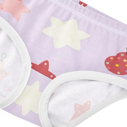 Christmas Stars Pattern Soft Girls' Panties Breathable Toddler Underwear for Young Girls in Sizes 2T,3T, 4T, 5T, 6Y and 8Y4