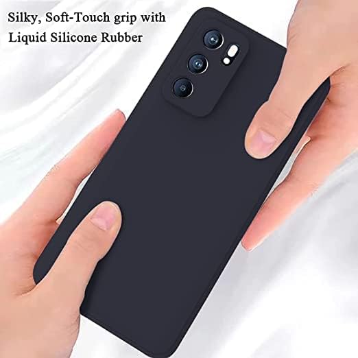 Image of BlazeTech for [ Oppo Reno 6 Pro 5G / Reno6 Pro 5G ] Liquid Silicone Back Case Cover Flexible |Inner Lining| with Camera Protection Back Cover for [ Oppo Reno 6 Pro 5G / Reno6 Pro 5G ] - Black