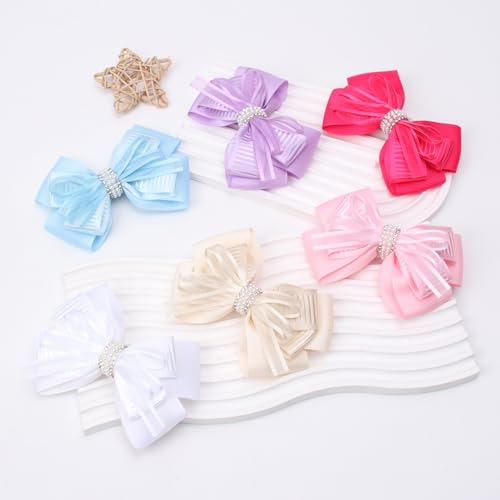 Pinzas con moños delicados para cabello 4.5 pulgadas set de 2 miniatura 7