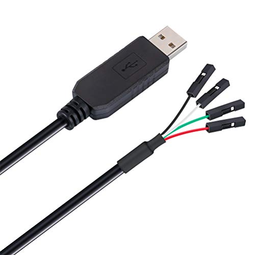 Dtech Usb To Ttl Serial 3.3V Adapter Cable Tx Rx Signal 4 Pin 0.1 Inch Pitch Female Socket Pl2303 Prolific Chip Windows 10 8 7 Xp Vista (6Ft, Black) #TOP5