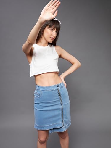 Image of Dolce Crudo Women's Flared High-Rise Stretchable Denim Maxi Skirt