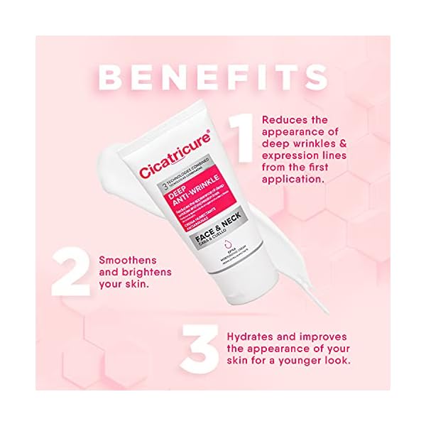 Cicatricure Anti Wrinkle Face & Neck Cream, 3-in-1 Facial Moisturizer with Retinol, Vitamin E & Q Acetyl 10, Hydrating Anti Aging Skin Care, 2.1 Ounces
