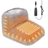 DAJASD Scaldapiedi elettrico, scaldapiedi con 3 livelli di temperatura, riscaldamento elettrico, spegnimento automatico e protezione da surriscaldamento, fodera interna lavabile, cura dei piedi per