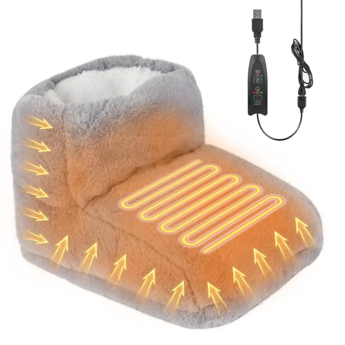 DAJASD Calentador de pies eléctrico, calentador de pies con 3 niveles de temperatura, calefacción eléctrica para pies, apagado automático y protección contra sobrecalentamiento, forro interior