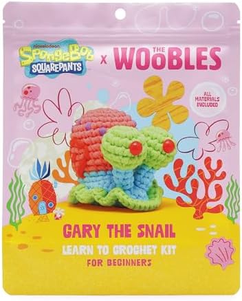 The Woobles Crochet Kit for Beginners – Spongebob Squarepants Craft Kit with Easy Peasy Yarn for Adults & Young Crafters, As Seen On Shark Tank, Step by Step Video Tutorials (Gary the Snail) — view 3