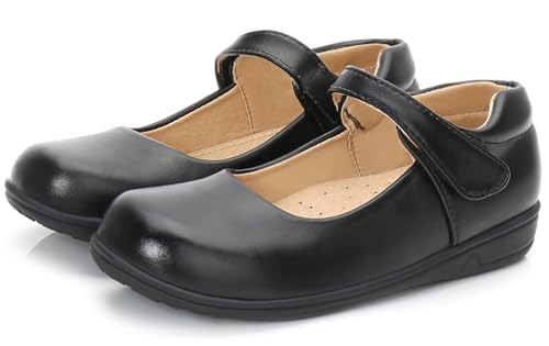 Girls Black School Uniform Dress Mary Jane Shoes Ballet Flats(Toddler/Little/Big Kid)4