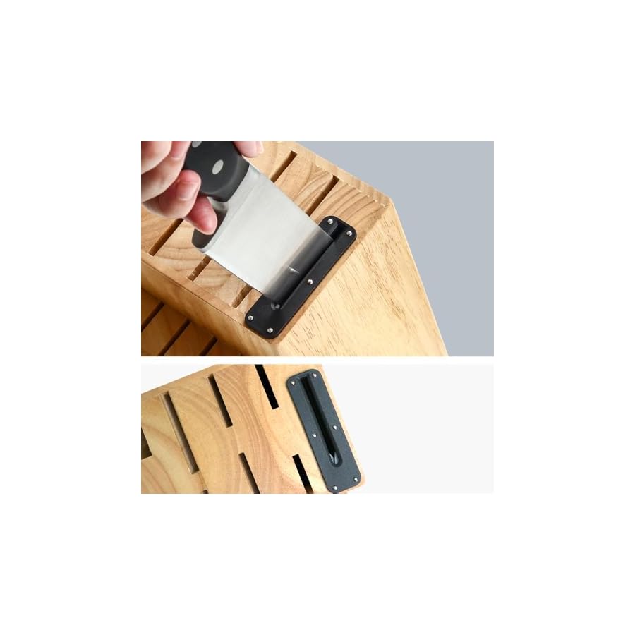 18-Piece Kitchen Chef's Knife Set Block Utensils Set with Peeler, German High Carbon Stainless Steel Razor-Sharp Blade with Ergonomic Handle, Professional Knife Block Set with Built-in Sharpener