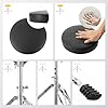 CROWNSHOP Drum Stool Adjustable Piano Stool Folding Drum Throne with Music Guitar Keyboard Stool Throne Piano Chair Padded Seat Piano Chair for Music Guitar Keyboard (Silver(40-50) x27.5cm) #4