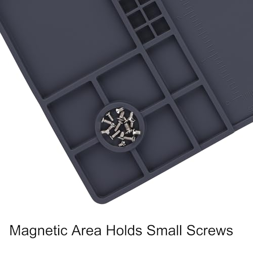 Image of Premium Heat Resistant 932F 22 inchx 14.2 inch Magnetic Silicone Soldering Mat Electronics Repair Mat for Cell Phone Computer Laptop Repair