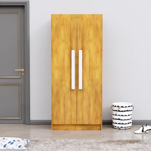 Image of Bniture 2 Door Wooden Wardrobe for Bedroom | Almirah for Clothes with 4 Shelves, Engineered Wood Wardrobe for Clothes | Cupboard for Bedroom (46D x 80W x 182H CM) | 3 Years Warranty (Giant Wood)