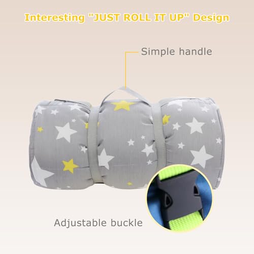 Image of Kids Toddler Lightweight and Soft Nap Mat- Minky Dot& Cotton-Stars