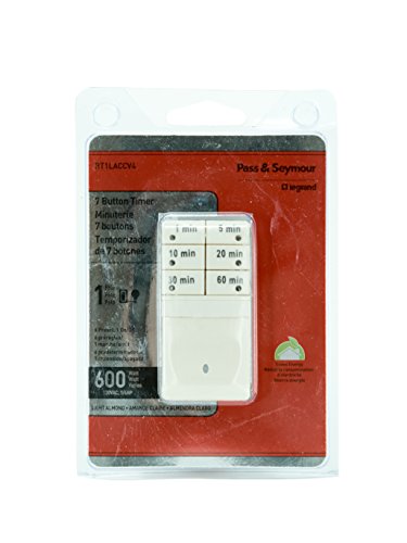 Legrand - Pass & Seymour Digital Light Switch Countdown Timer, Decorator Rocker Wall Switch, 7-Button, Rt1Laccv4, Light Almond #TOP2