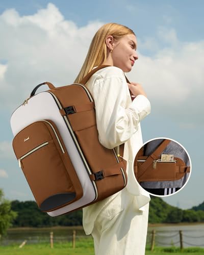 Image of LOVEVOOK 56L Travel Backpack for Women & Men, Airline Approved Carry On Luggage with 3 Packing Cubes, TSA Overnight Bags, Waterproof Personal Item Bag, Weekender Essentials Backpacks fits 17 inch Laptop