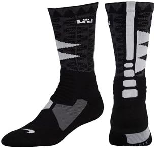 Amazon ナイキ Nike レブロン クルー ソックス レブロン ジェームスlebron Hyper Elite Crew Socks Blk Wht Crewソックス バスケットボール スポーツソックス 通販