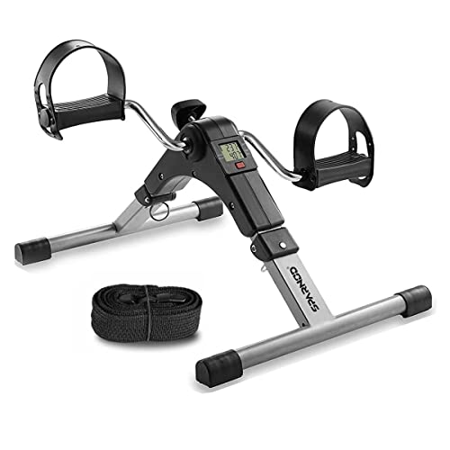 Sparnod Fitness SMB-100 Mini Cycle Pedal Exerciser with Adjustable Resistance and Digital Display – Suitable for Light Exercise of Legs & Arms, and Physiotherapy at Home