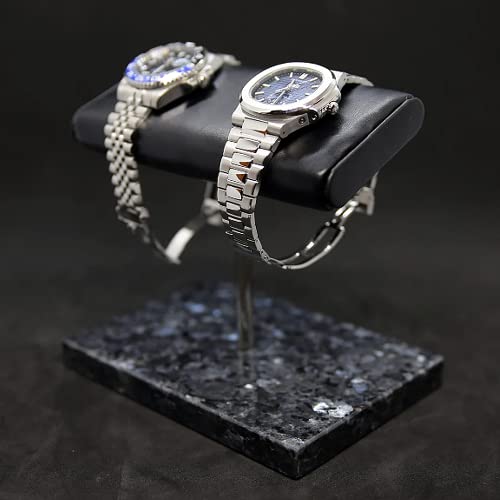 FAWES Leather Cushion Double Luxury Watch Stand For 2 Watches with Marble Base (Black) (B0BL7P6R44) Amazon Price History, Amazon Price Tracker