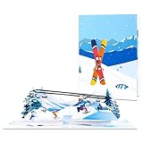 GREETING ART Pop-Up Karte Skifahrer,3D Geburtstagskarte für einen Skiurlaub,Skikurs oder Skipass, Ski Geschenkkarte,Wintersport Grußkarte zum Geburtstag für Freund