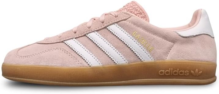 adidas Gazelle Indoor Womens Shoes, Sandy Pink/Cloud White/Gum, Size 8.5