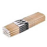 Vaisoeny 2B Drumsticks, Nylon Tip Drum Sticks Set for Acoustic Drums or Electronic Drums, Oval Nylon Tip Oak Drumsticks for Drummers and beginners (12 Pair)