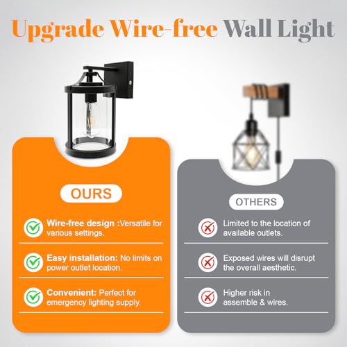 Image of Battery Operated Wall Sconces for Bathroom Modern Vanity Light Fixtures Rechargeable Wall Lights with Glass Shade for Mirror Bedroom Living Room Hallway