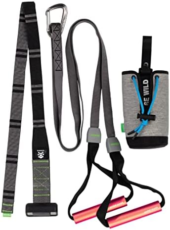 Wild Gym Pocket Monkii Fitness Suspension Trainer System, All in One Gym Bodyweight Workout Kit, Lightweight Portable Home Suspension Training Kit for Travel, Outdoors, or Home - Door Anchor Included