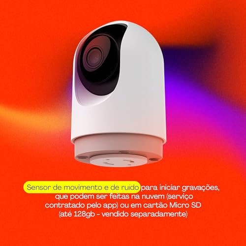 Hi by Geonav Câmera Interna Inteligente PTZ, 3MP, Wi-Fi, Sensor Movimento e Ruído, Áudio Bidireciona