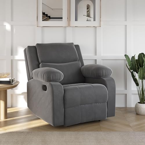 Softland Oscar Single Seater Fabric Manual Recliner (Grey)