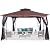 Outdoor Patio Gazebo 11'x13', Heavy Duty Waterproof Gazebo with Stable Steel Frame & Netting for Patio, Garden, Lawn, Party & Backyard (Chocolate)