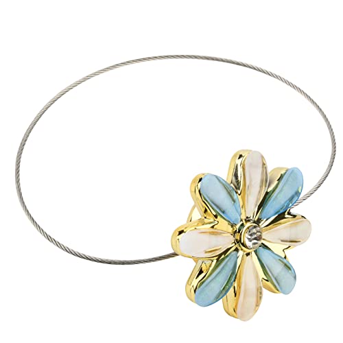 Cosmos 2 Pairs Magnetic Flower Curtain Clips Tiebacks Holdbacks (Light Blue) #TOP1