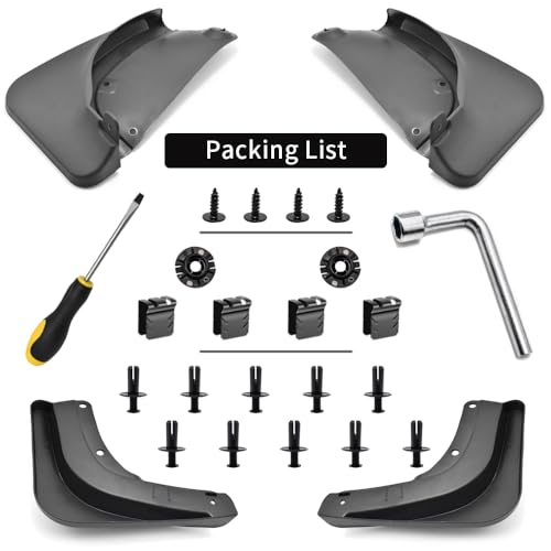 Image of 2024 Upgrade Accessories,Tesla Model y Mud Flaps,Model y Mud Flaps for Model Y 2024 2023 2022 2021,No Drilling Required,Upgraded Flexible Mud Guards,Include Install Tools,Black (Set of 4)