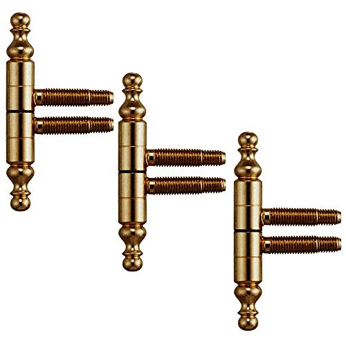 Gedotec Charniere de Porte et Meuble - 57.1300 - Porte en Bois et Métal de Meuble, Portail, Volet, Fenêtre - Tige à Visser de 35 mm - Charge 35 kg -Laiton...