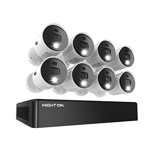 Night Owl 8 Channel Bluetooth Video Home Security Camera System with (8) Wired 4K UHD Indoor/Outdoor Spotlight Cameras with Audio and 1TB Hard Drive