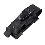 Depring Tactical Single Sheath Holster Utility Tool Holder Case Horizontal Vertical Pistol Mag Pouch (Black Camo)